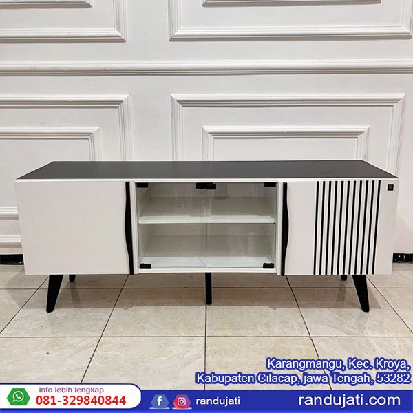 MEJA TV PENDEK PARTIKEL RTV MARUNA BLACK